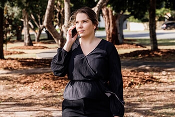 Woman Talking on Phone — Accounting in Bundall, QLD